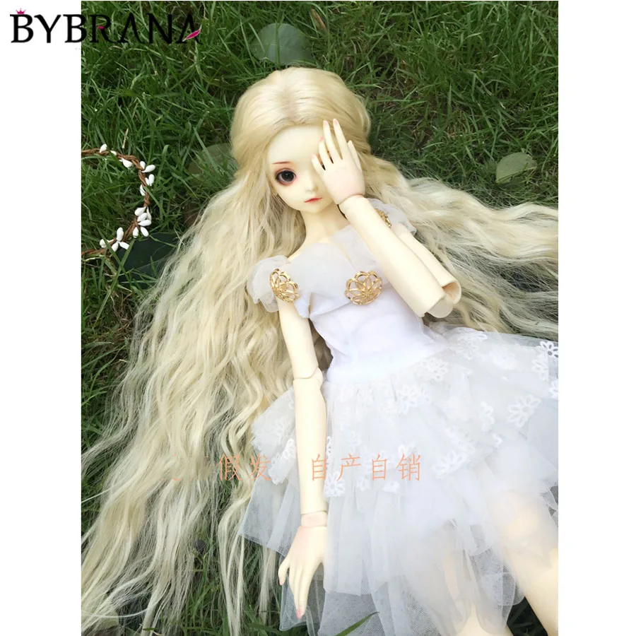 Парик Bybrana BJD для 1/3, 1/4, 1/6, 1/8, высокотемпературное волокно для девочек, черный и белый градиент, прямые волосы, куклы