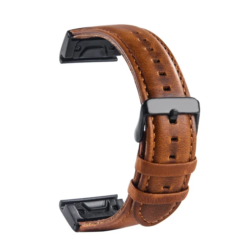 Crazy Horse Leather Band Wristband For Garmin Fenix 3/Fenix 3 HR/Fenix 5X Quick Release 5x Fit Strap 22mm | Наручные часы