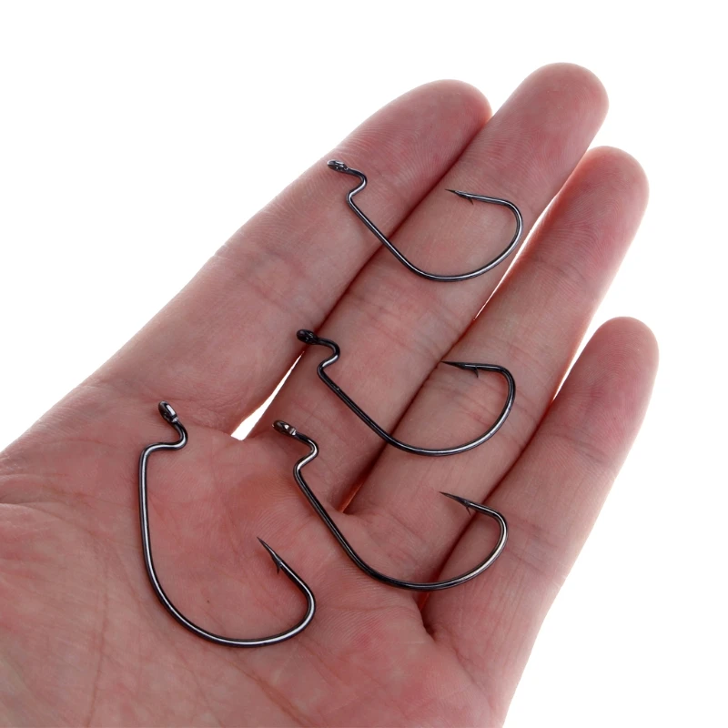 20Pcs Fishing Black Bait Crank Hook Soft Lure High Carbon Steel Tackle Fishhooks 10166 | Спорт и развлечения