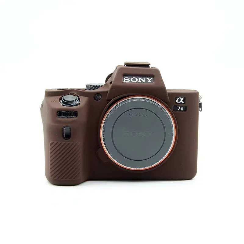 coffee Силиконовая Резина Камера тела защитный чехол сумка чехол для Sony A7 II A7II ILCE-7M2 A7R Mark 2 A7MII/A7RII/A7SII Камера - Цвет: coffee