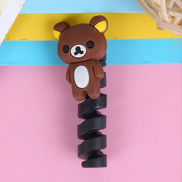 Cable Protector Мультфильм Гибкая спиральная трубка устройство для сматывания кабеля протектор провода шнур Организатор протектор для Apple Watch iPhone зарядный кабель - Цвет: Cable Protector