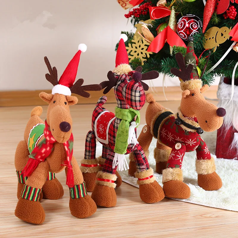 С резными украшениями 40 см игрушечные олени кулон елочные украшения подарки