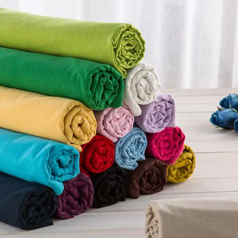 1 метр Новое поступление однотонная хлопковая льняная ткань простая для шитья