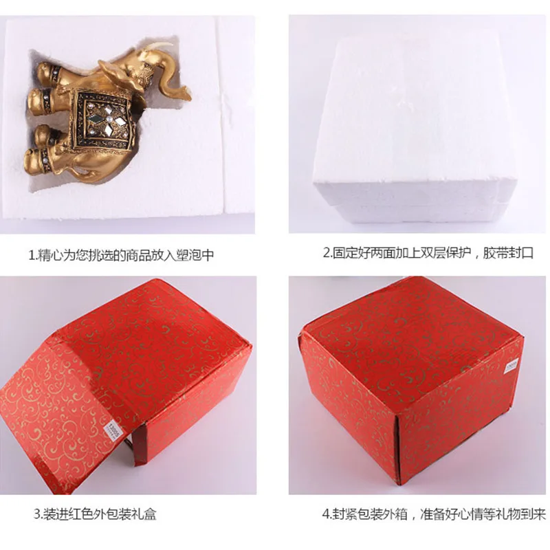 Fengshui фигурки слонов домашнее украшение Счастливый слон золотой украшения