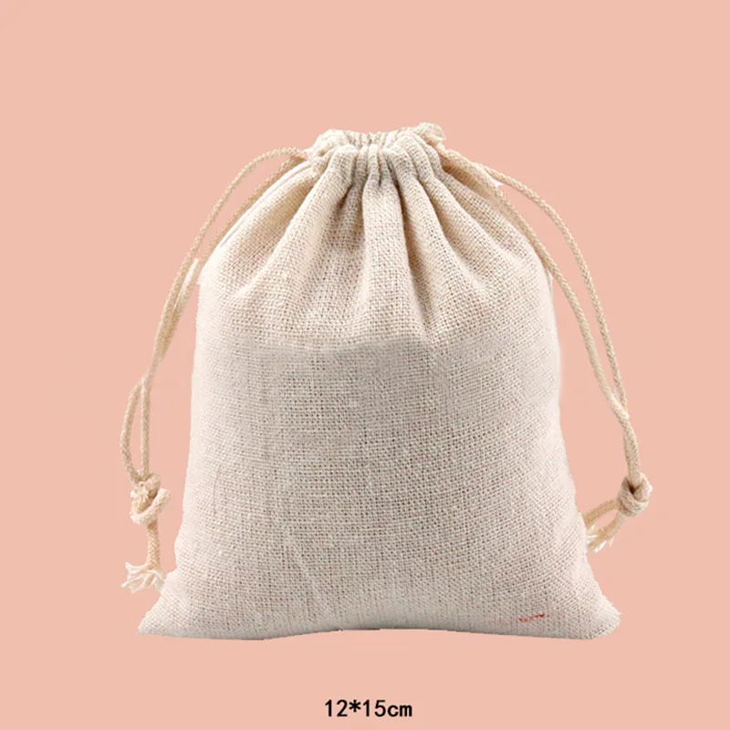 Хлопковые мешки джутовые подарочные пакеты мешочки из натуральной мешковины для