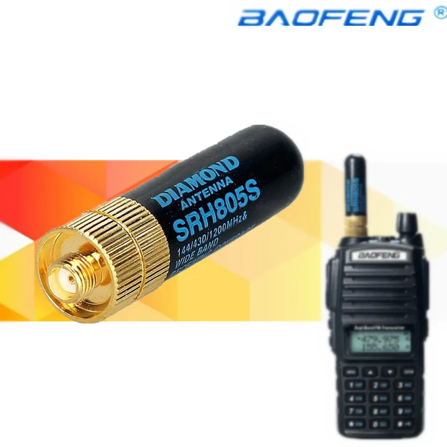 2 шт. SRH805S Двухдиапазонная Выдвижная антенна SMA Female136 174MHz + 400 470 МГц для Kenwood BAOFENG UV 5R