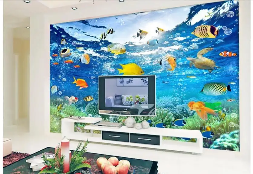 3d обои на заказ фото нетканые настенные картины красивые Подводные украшения