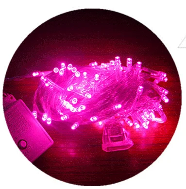 pink Светодиодный светильник-гирлянда 220 В, 10 м, 20 м, 30 м, 50 м, на День святого Валентина, Рождество, свадьбу, вечеринку, уличная декоративная подсветка, цепочка - Испускаемый цвет: pink