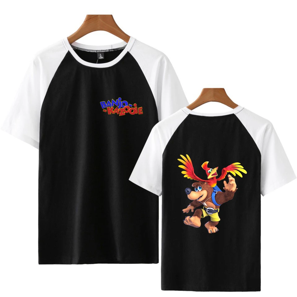 Banjo Kazooie 2D модные футболки с принтом реглан для женщин/мужчин летние коротким