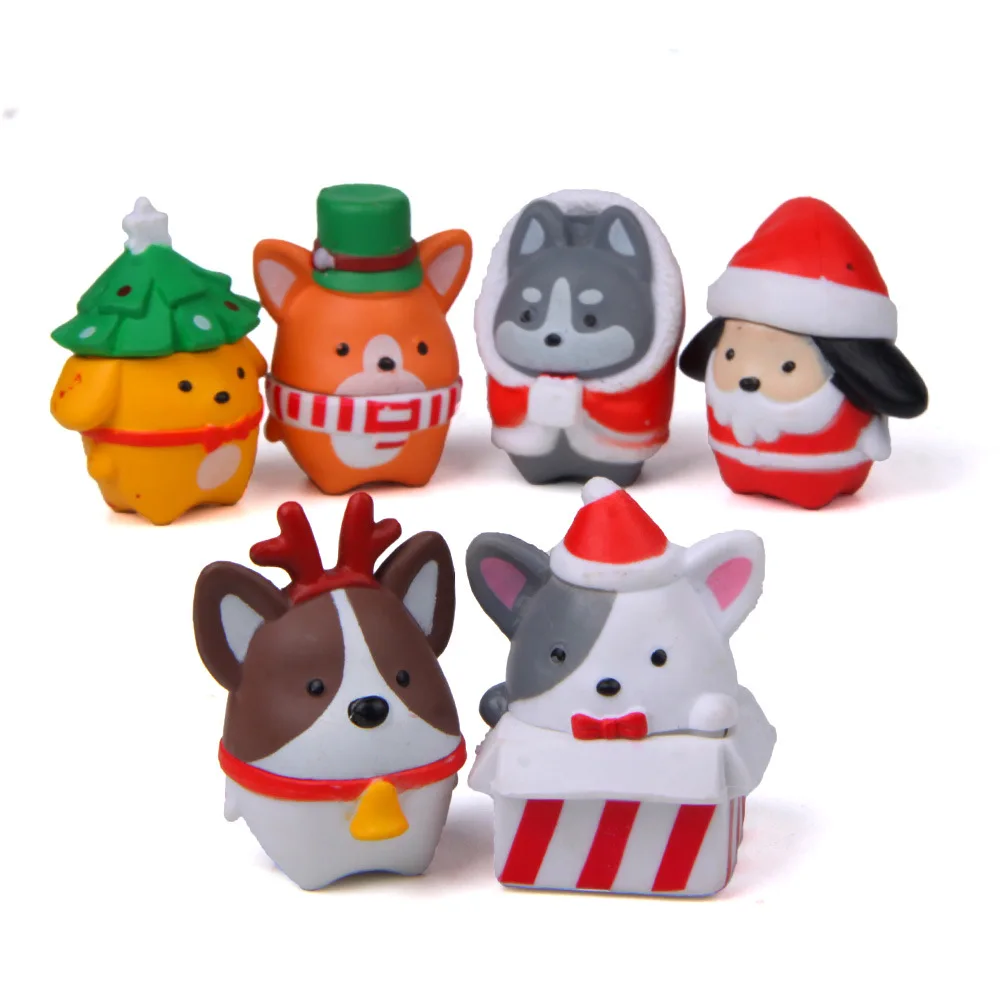6 шт. рождественские Шиба коки собаки сказочные миниатюрные гномы моховые
