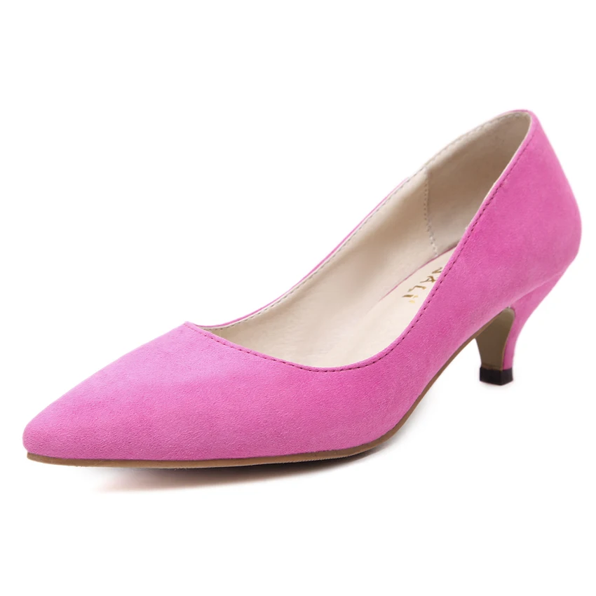 Новый Сексуальный Женская Обувь 5 см Низком каблуке Черный Розовый Комфорт