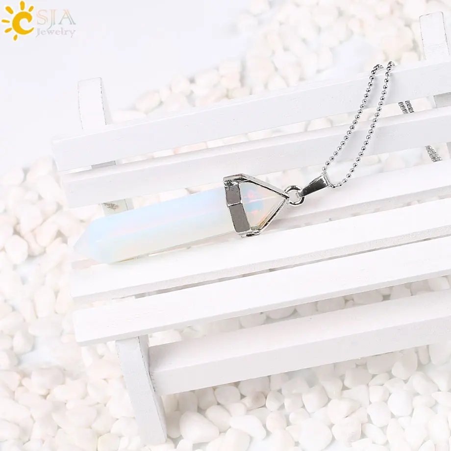 Длинная подвеска CSJA из натурального камня массивное ожерелье ювелирные изделия
