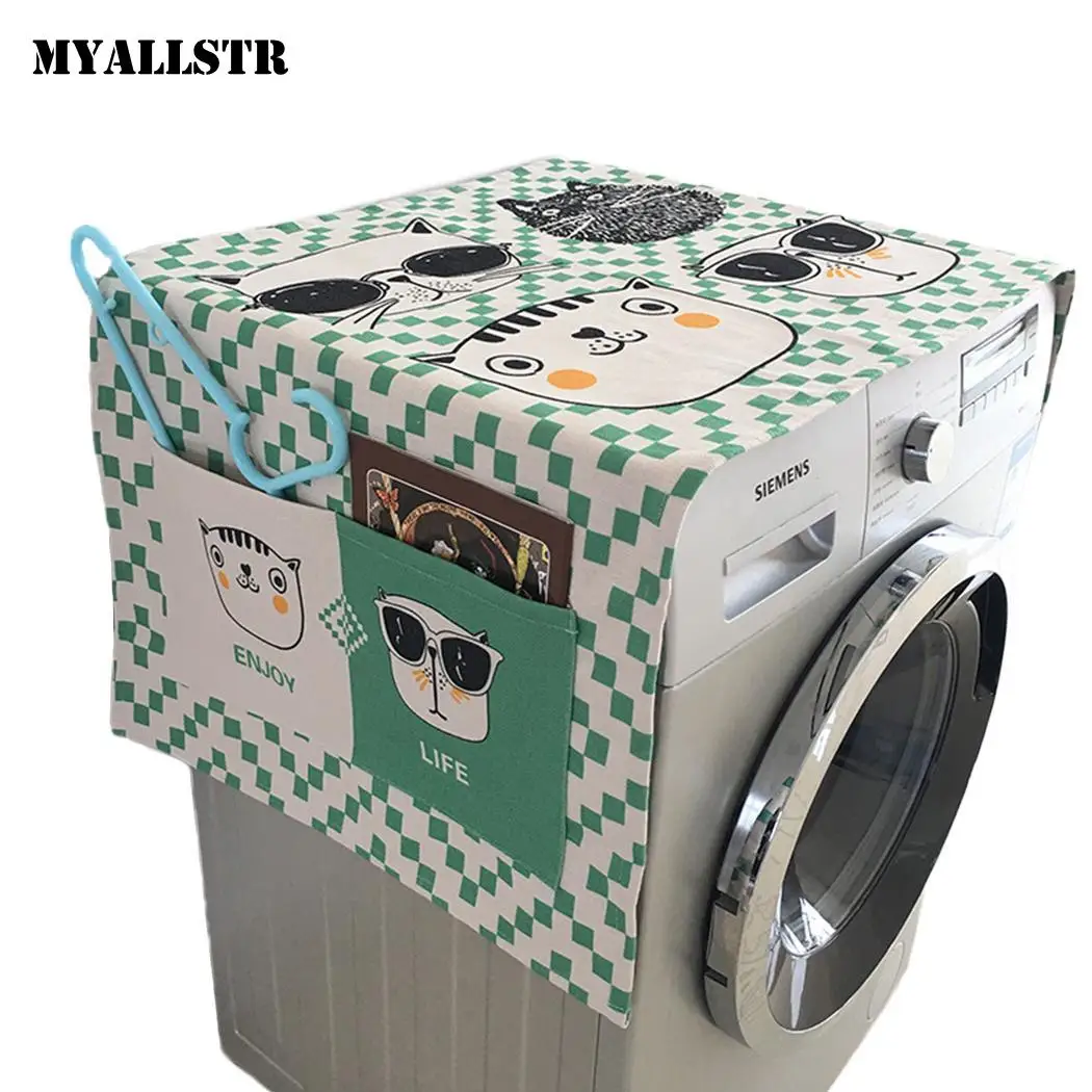 Чехол для стиральной машины с мультипликационным животным разноцветным