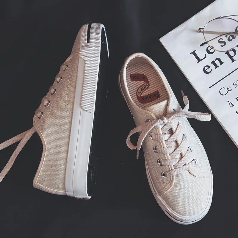 Кеды женские с вулканизированной подошвой холщовые кроссовки на шнуровке