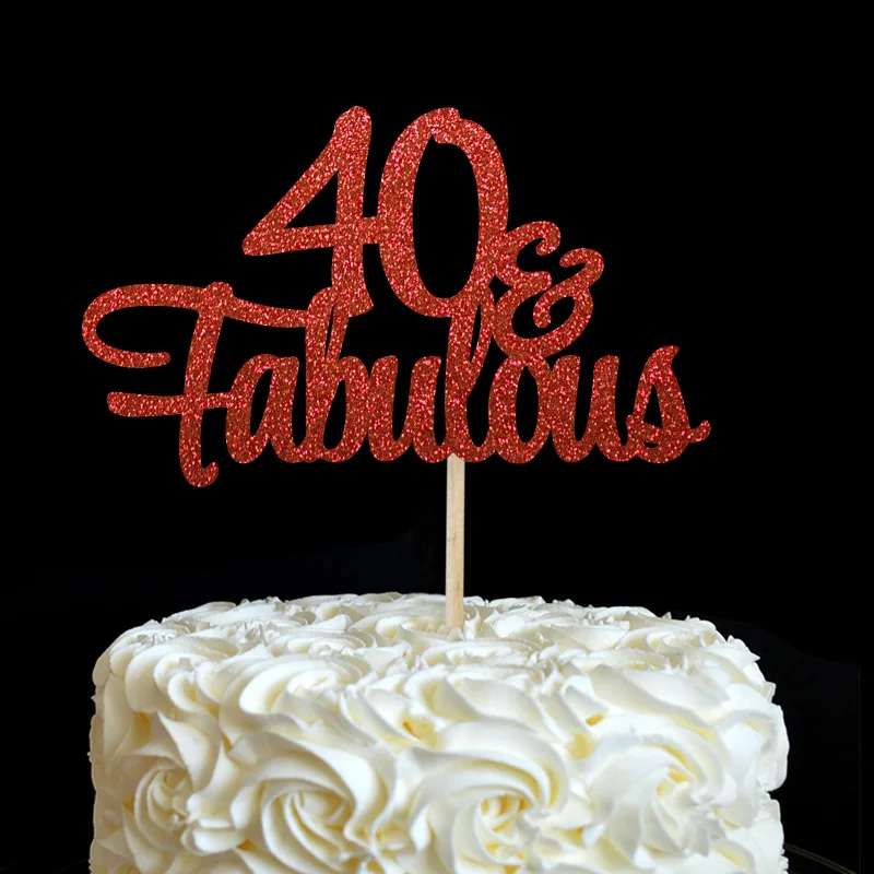 40& Сказочный торт Топпер 40-ой День Рождения Декор много цветов блеск выбирает украшения принадлежности для тортов