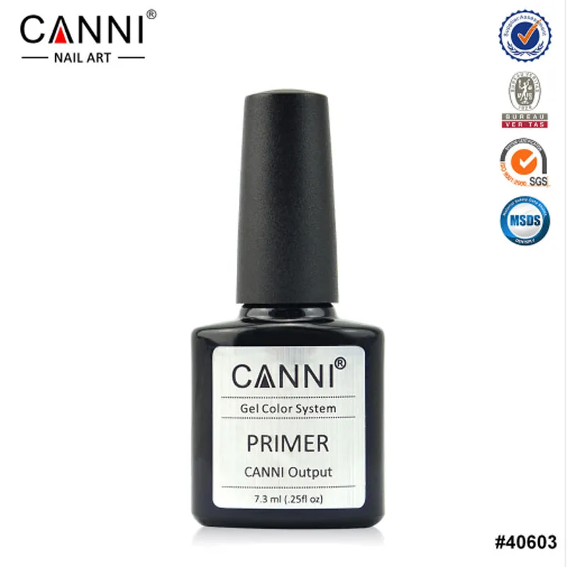 CANNI Nail UV Varnish 7.3 ml Primer long lasting output nail gel topcoat uv color polish clear quickly dry | Красота и здоровье
