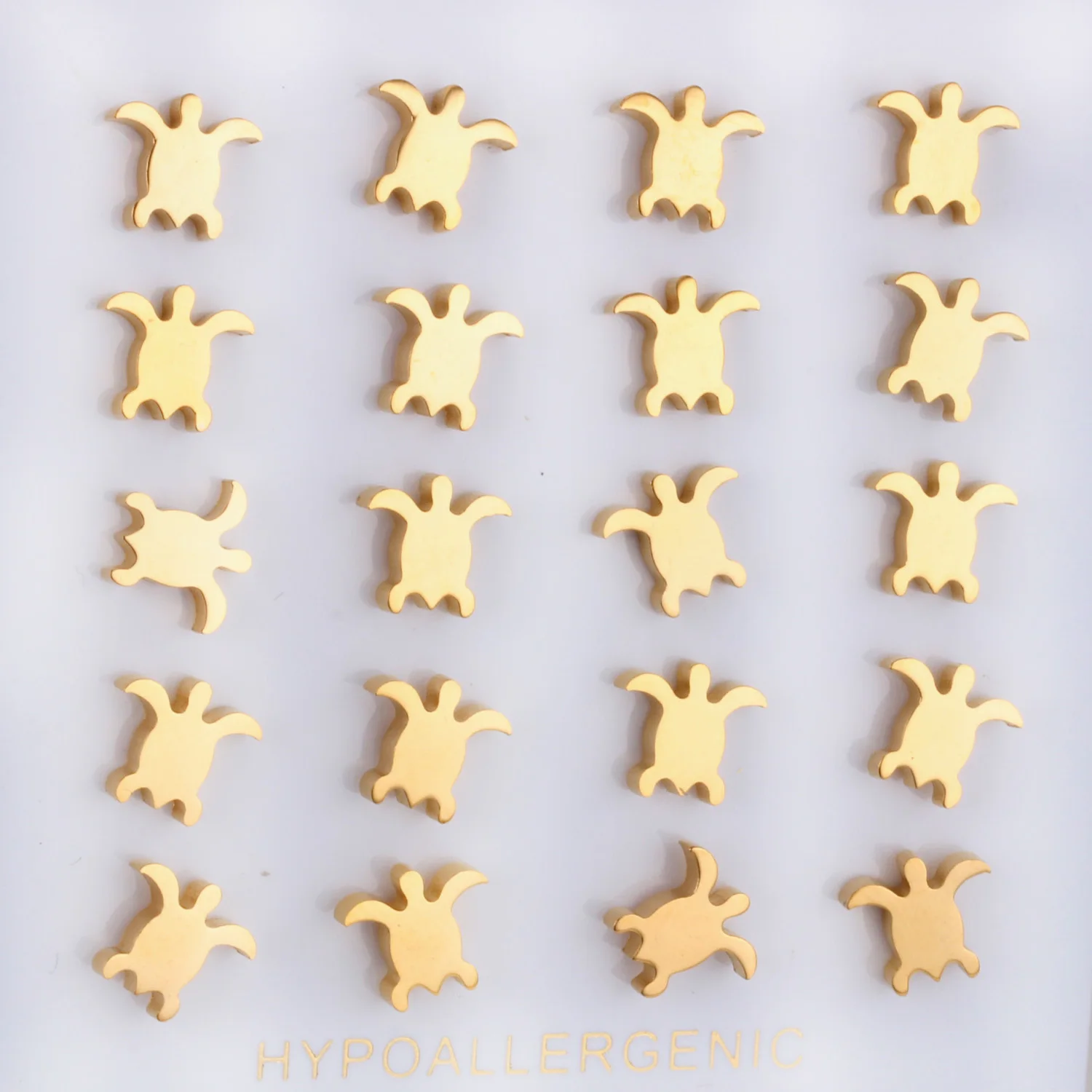 Роскошные серьги гвоздики 10 пар/лот из нержавеющей стали с дизайном Черепаха