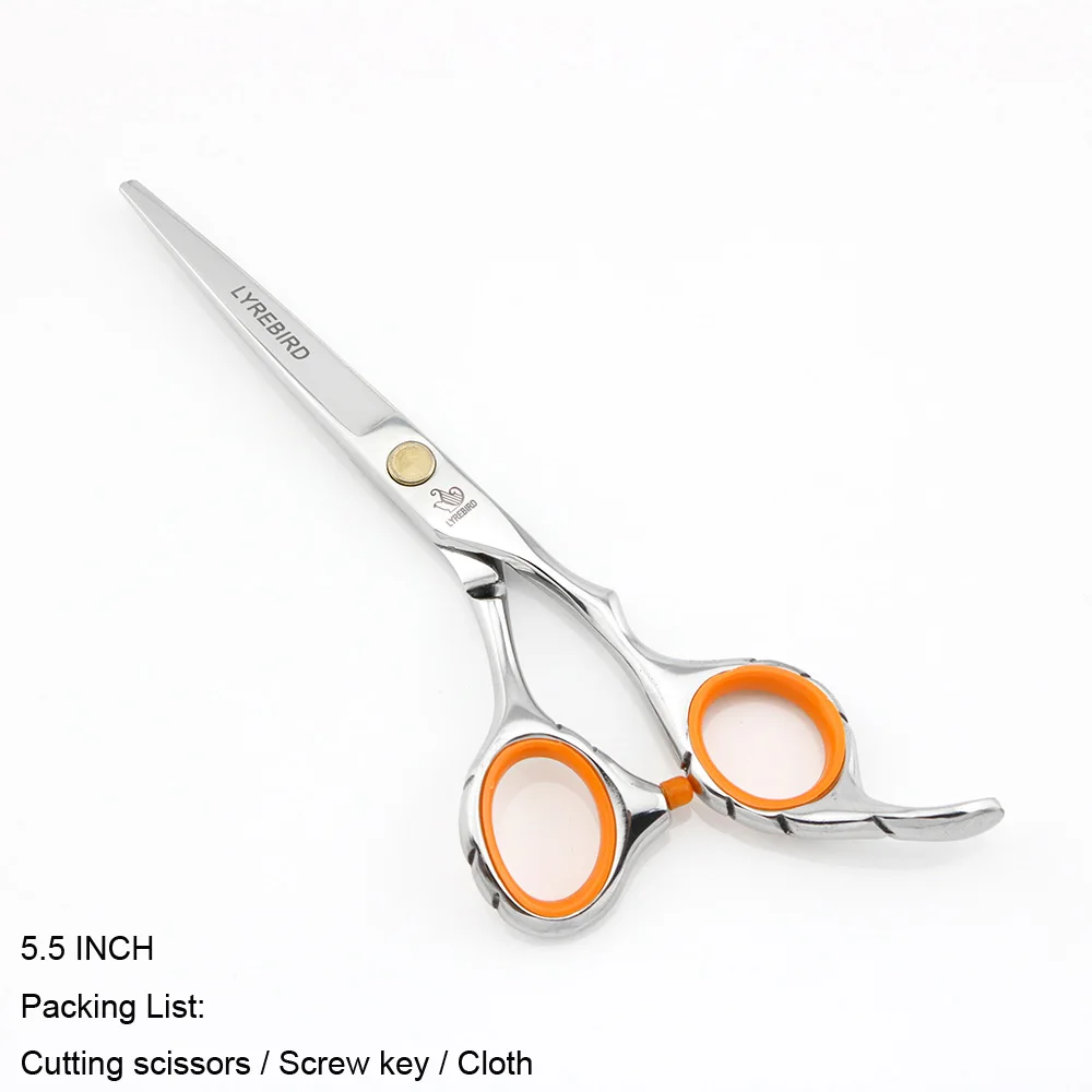 Cutting 5.5 no box Парикмахерские ножницы 5,5 дюймов или 6 дюймов, парикмахерские ножницы с нескользящей ручкой, модный стиль, Lyrebird, новинка - Цвет: Cutting 5.5 no box
