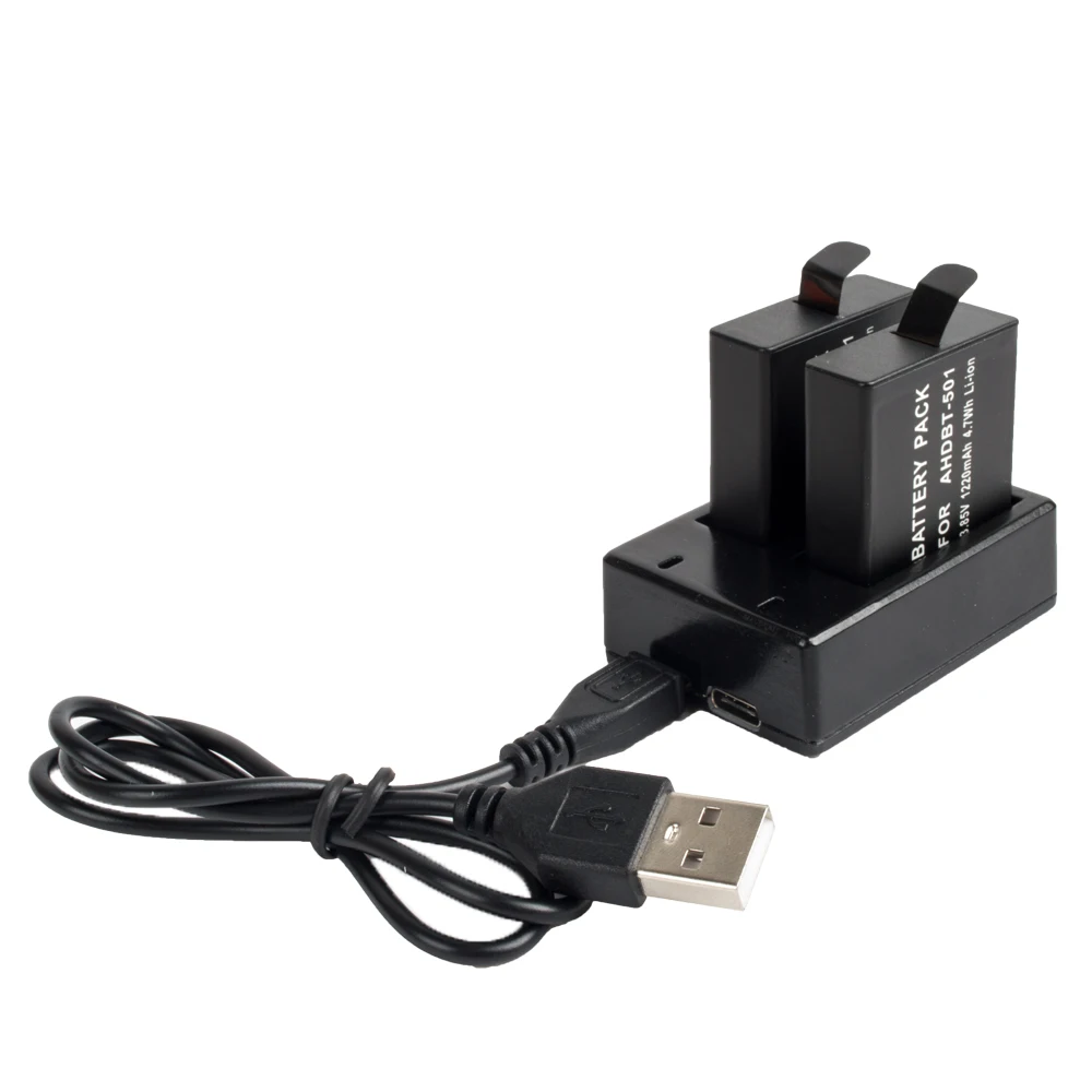 Зарядное устройство WLJIAYANG для GoPro Hero 5/HERO5 с двумя портами и USB кабелем аксессуары
