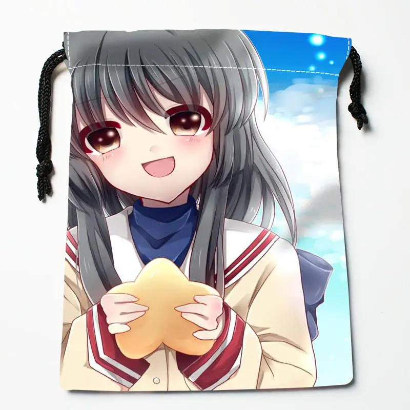 Пользовательские clannad печатная атласная сумка для хранения с завязкой