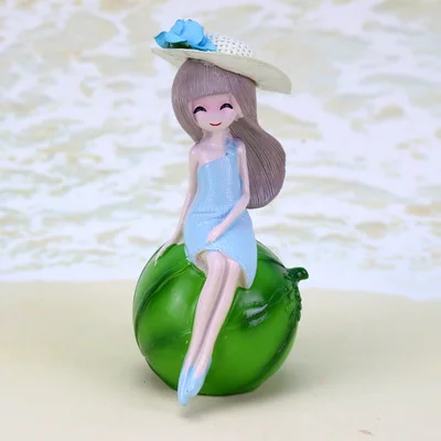 watermelon Полимерные фигурки Модель статуя миниатюрная принцесса девушка украшение ручной работы Главная Декоративная девушка орнамент для кроватей изысканный подарок - Цвет: watermelon