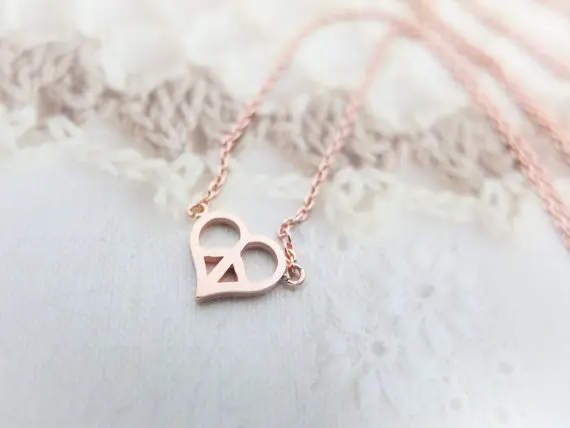 Трендовое золото/серебро и розовое золото символ мира кулон сердце женское