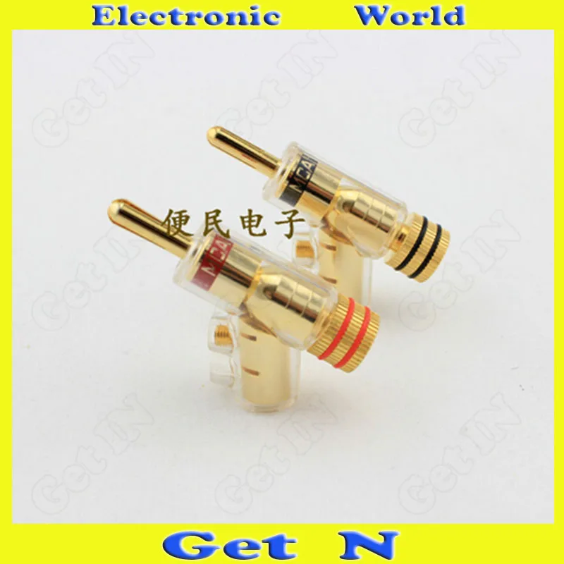 

5pcs MCA Swiss Brass Banana Connectors Jack Free Welding Lockable Gun Type Audio Speaker Cable Banana Plug Socket