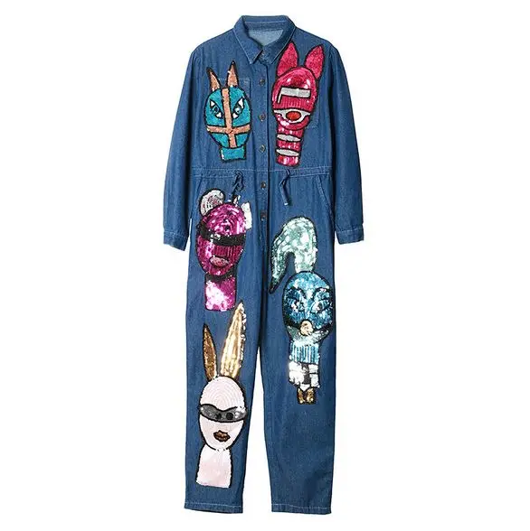 2018 новые женские туфли синего цвета свободные джинсовые комбинезон feminino