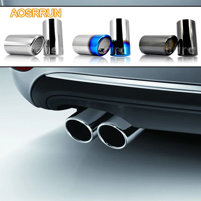 AOSRRUN для 2013 VW Volkswagen Golf 7 MK7 JETTA MK6 GOLF 6 хромированный выхлоп глушителя наконечник трубы автомобиля Стайлинг авто аксессуары