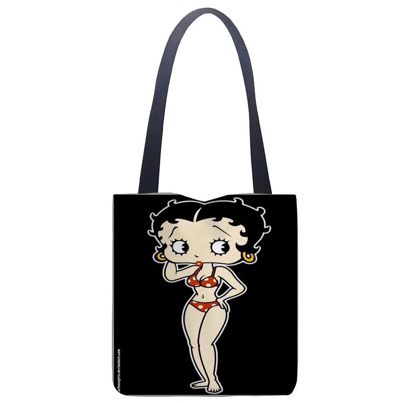 Популярная сумка 2019 Betty Boop модная мягкая Повседневная Сумка тоут с открытым