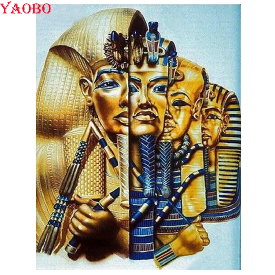 

Diy 5D Diamond Painting Rhinestone Embroidery Cross Stitch Full Square Round Egyptian Pharaoh pictures mosaic Painting by number