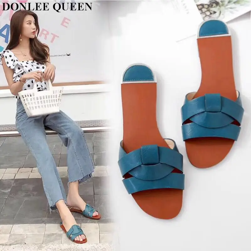 2019 Summer Women Slippers Flat Slip On Slides Outdoor Narrow Brand Flip Flops Causal Shoes Platform Sandals Beach Slipper | Обувь