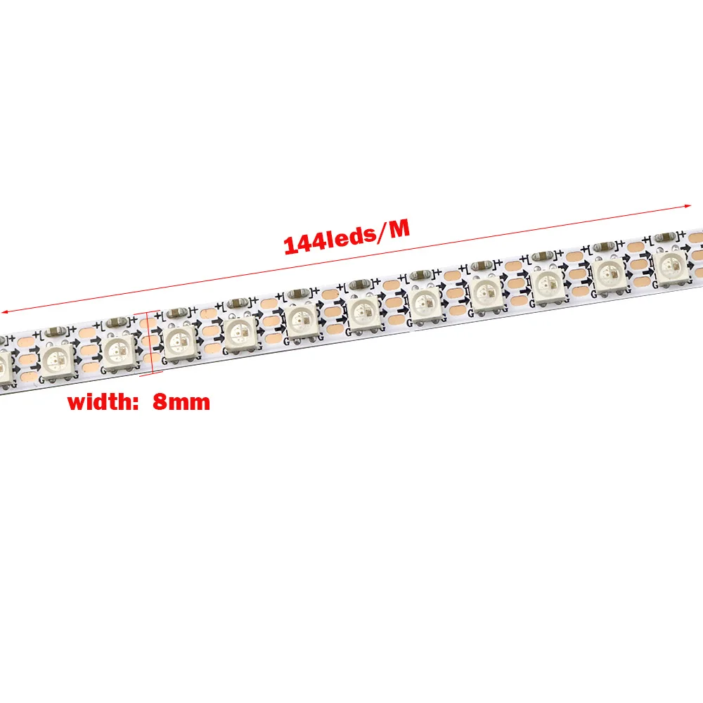 SK6812 1 м 2 Мини 3535 Адресуемая RGB светодиодная Пиксельная полоса 144 светодиодов/м DC5V