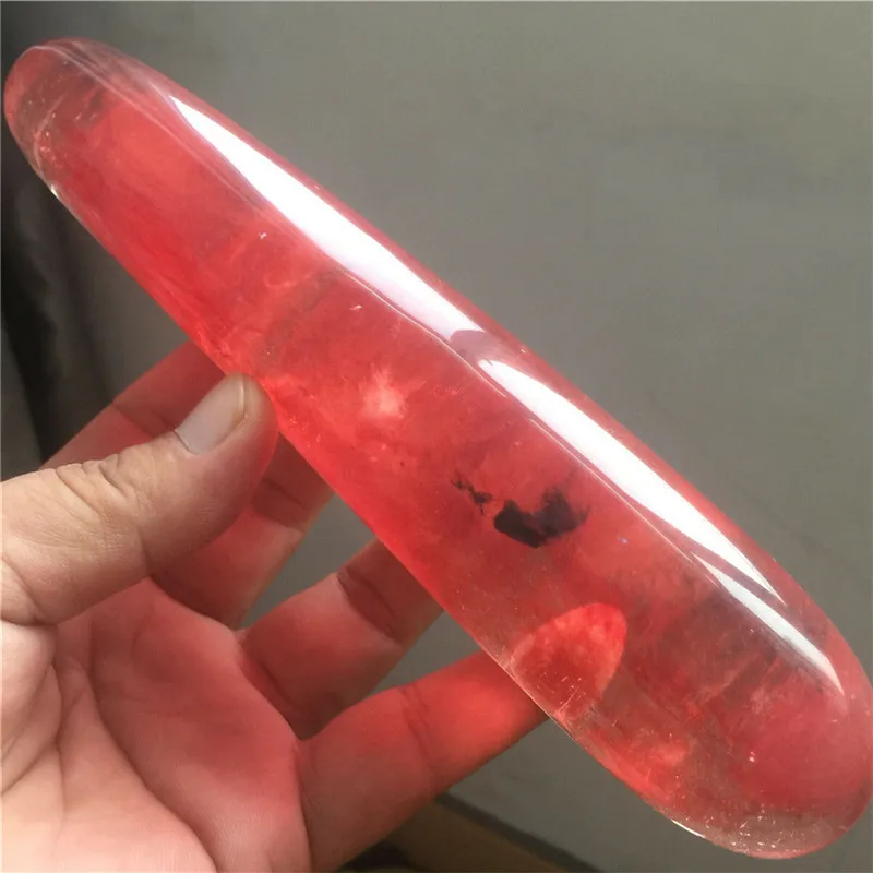 Красивая пахнущая кварцевая красная кристально гладкая Массажная палочка