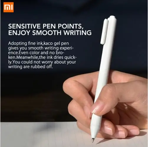 10 шт.,, xiaomi Mijia Kaco, ручка, 0,5 мм, ядро, прочное, подписывающее перо, заправлять черными чернилами, Kaco(относится к xiaomi), ручка-знак