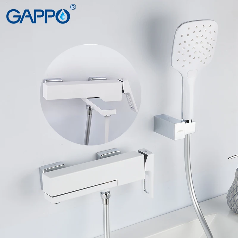 GAPPO Белый настенный смеситель для ванной комнаты душа в форме дождя смесители