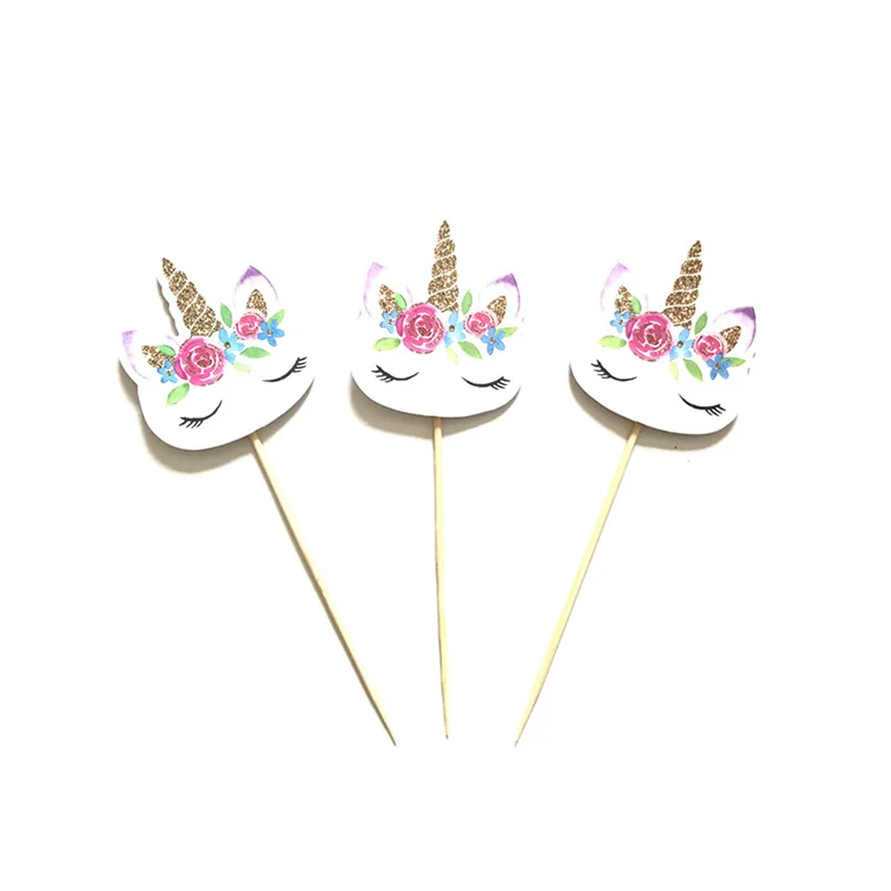 24 шт./лот единорог с волосы цветы платье торт вставлена карточка ручная работа