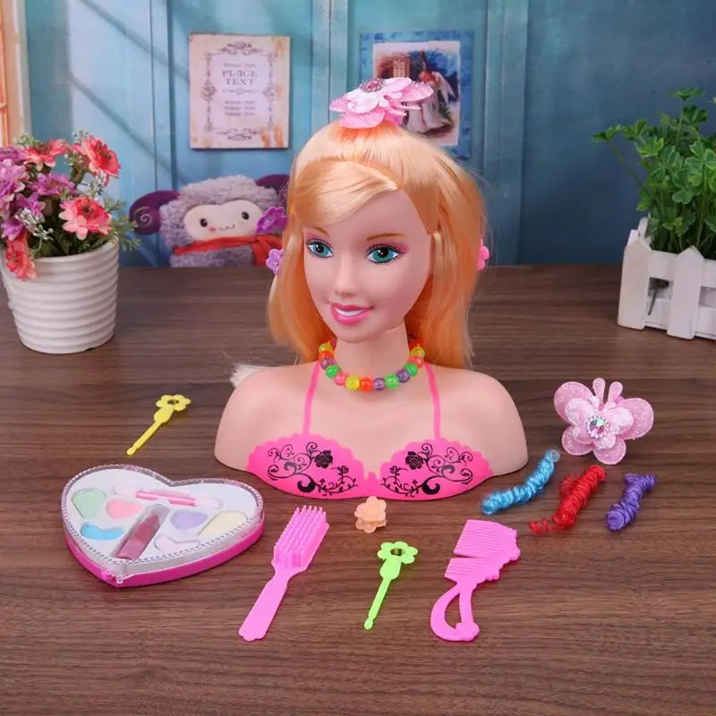 Kids Toy Stylist Makeup Doll Fashion Half Body Hairstyle Mannequin Head Pretend Play Toys for Girls Birthday Gift | Игрушки и хобби