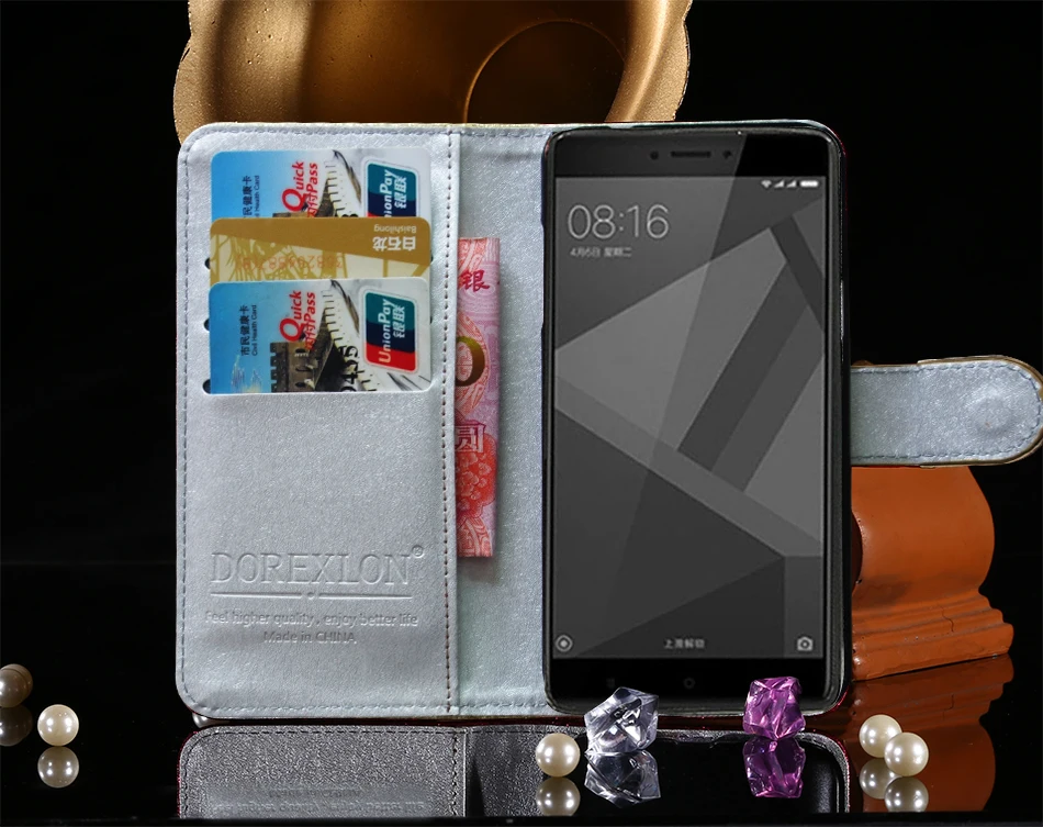 Роскошный кожаный бумажник чехол для Alcatel Shine Lite откидная крышка Сияющий Криста.