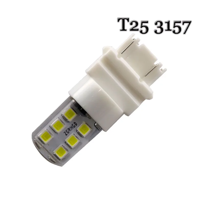 100 шт. T25 3157 T20 7443 стробоскопическая вспышка мигание 12 SMD 2835 Светодиодный силиконовый обратный светильник s тормозной светильник стояночный светильник 12 В белый красный синий