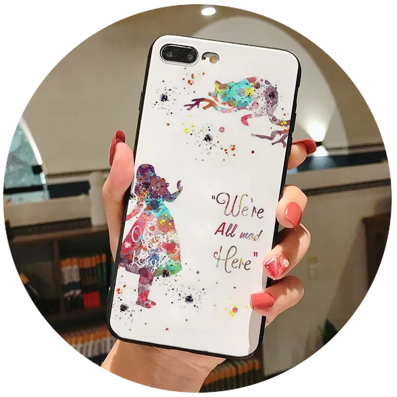 Чехлы Алиса в стране чудес для iphone XS XR XSMAX Чеширский Мягкий силиконовый чехол iPhone X
