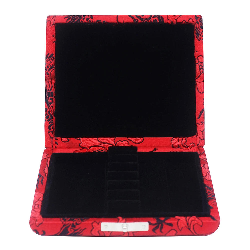 Легкий красный Oboe Reeds ящик для хранения деревянный с изысканной вышивкой Дракона