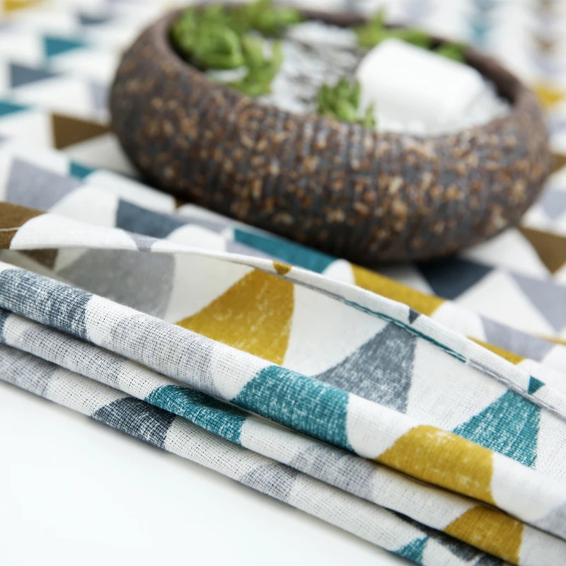 Скатерть для стола с треугольным принтом льняная обеденная скатерть в