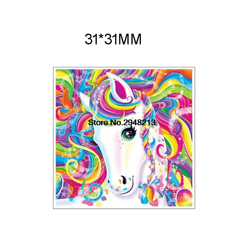 

Cartoon unicorn planar resin crafts for DIY Crafts resin flatback 31*31mm 50pcs RET1338S