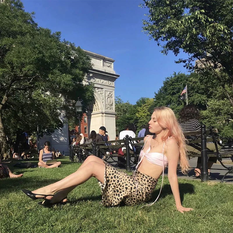 Лето 2019 kawaii boho bodycon Леопардовый принт высокая талия юбки женские миди леопардовая