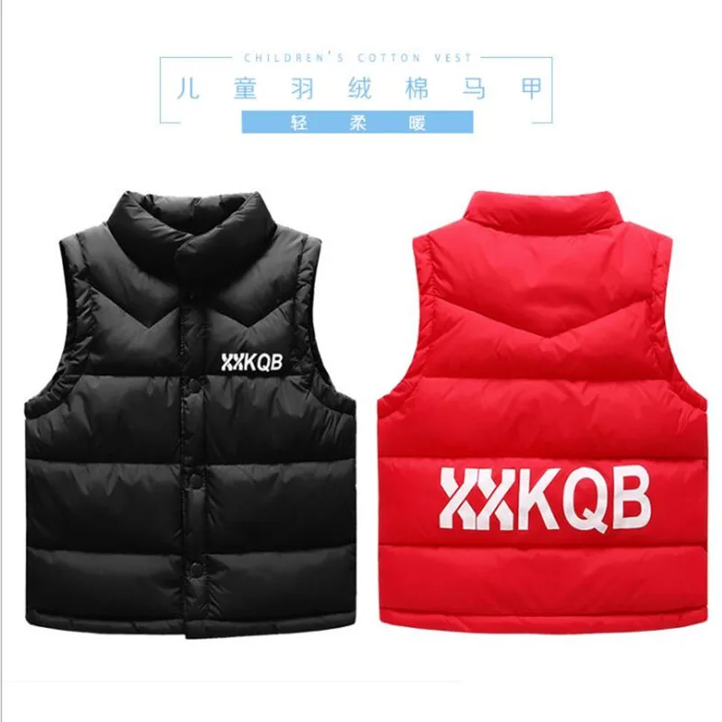 Осень зима 2017 жилет для мальчиков и девочек куртка светло белый на утином пуху