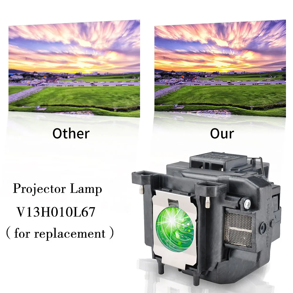 HAPPYBATE ELPLP67 заменяемая прожекторная лампа для HC710HD/Megaplex MG-50/MG-850HD EB-C250W EB-C15S EB-C05S/EB-W12/EB-C35X/C215S