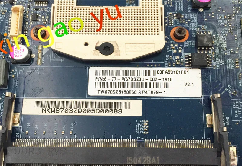 Материнская плата для ноутбука Hasee 6 77 w670sz0u d02 1 DDR3|ddr3 motherboard|motherboard ddr3laptop motherboard |