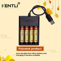 8pcs kentli 1 5v aa pk5 2800mwh rechargeable lithium li ion batteries batterie 4 slots quick aa charger