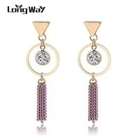 longway brand new long earring purple tassel earrings statement drop earrings for women wedding earrings ser170015pk